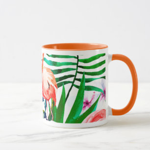 Caneca Arte tropical flamingo
