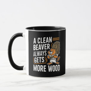 Caneca Arte Vintage Engraçada de Castor com Trocadilho de