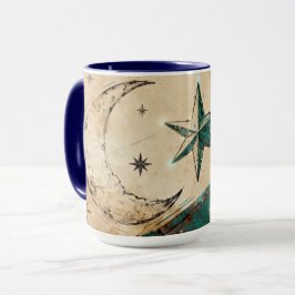 Caneca Artefato Digital Lua & Estrela | Futuro Medieval