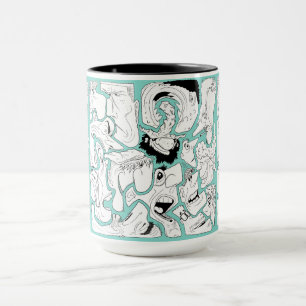 Caneca Artes de Linha de Rostos