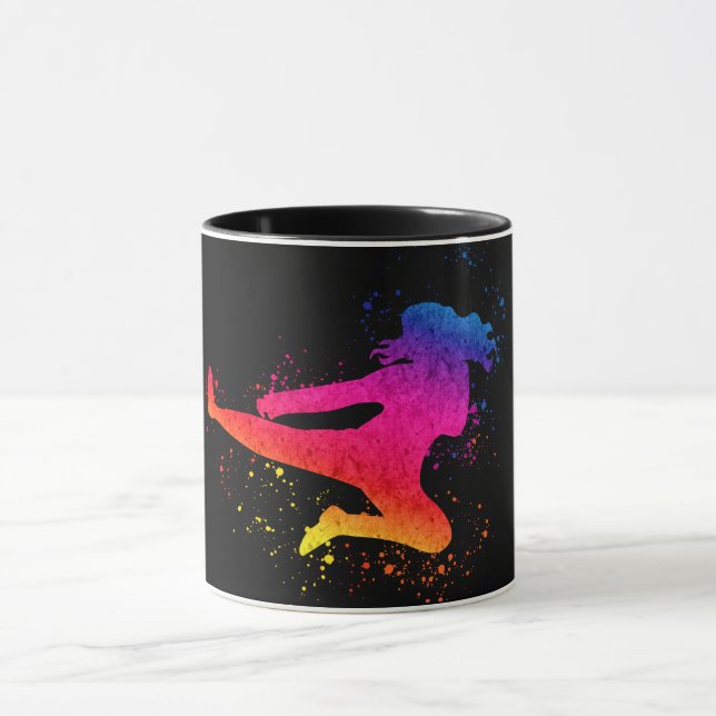 Caneca Artes Marciais Femininas, Chuva Alta, Tinta Espalh (Centro)
