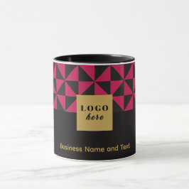 Caneca Artesanato preto e rosa Duo - Logotipo comercial