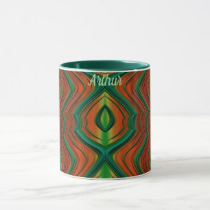Caneca ARTHUR ~ Zany 3D ~ Verde Vermelho Amarelo