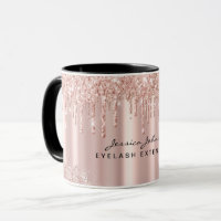 Artista de Maquiagem Rose Gold Glitter Drips Perso