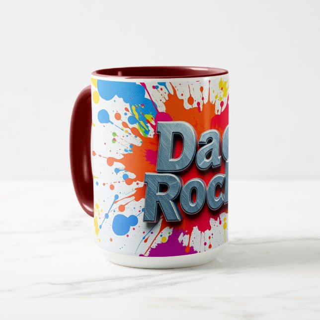 Caneca Artistic Dad Rocks Color Burst Mug (Frente Esquerda)