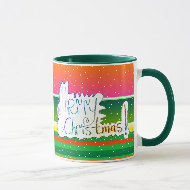 Caneca artística com letra à mão Natal Feliz (Direita)
