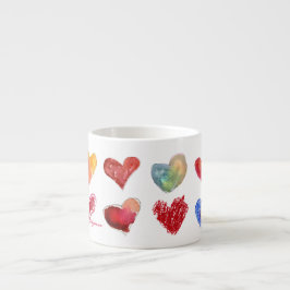 Caneca artística do café de 12 corações do amor