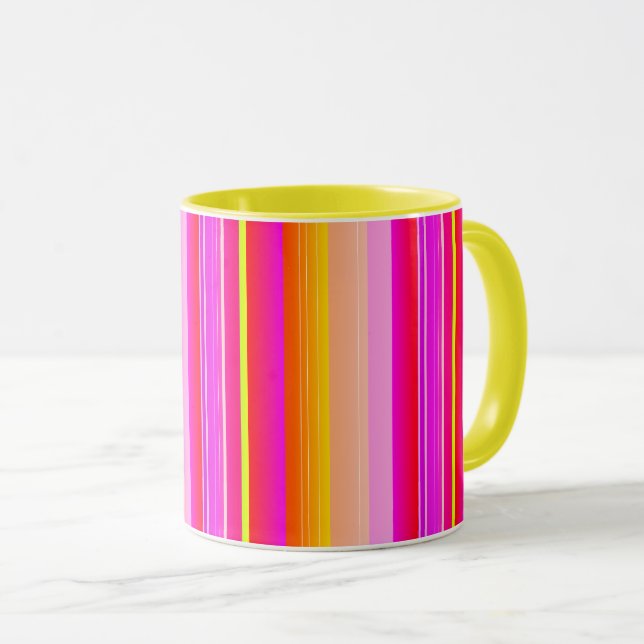 Caneca Artrite rosa amarelo-magenta brilhante criativa li (Frente Esquerda)