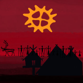 Caneca Arvidsjaur mugg med samiskt mönster