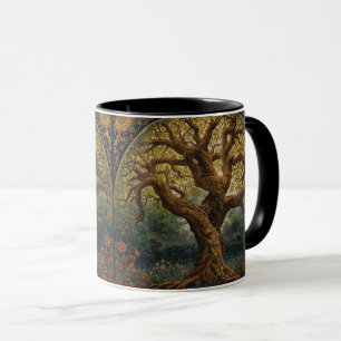Caneca Árvore da Vida de William Morris Vintage Pré-Rafae