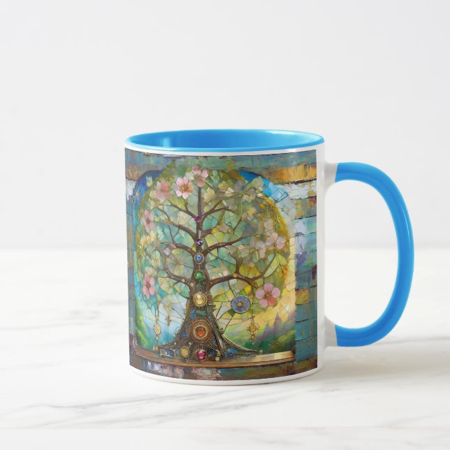 Caneca Árvore Da Vida Em Flor Dos 7 Chakras (Direita)