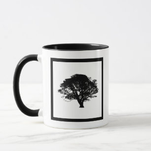 Caneca Árvore de Carvalho Preto Gótico Desenho de Belas A