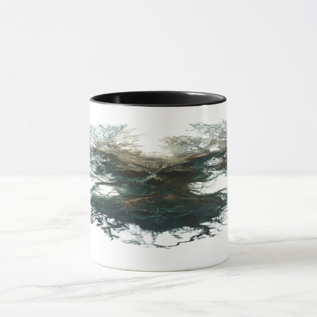 Caneca Árvore de Crânios Surreal Natureza Escura (Centro)