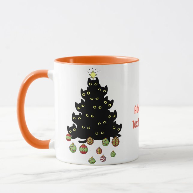 Caneca Árvore de Iluminação de Natal de Gato Negro (Esquerda)