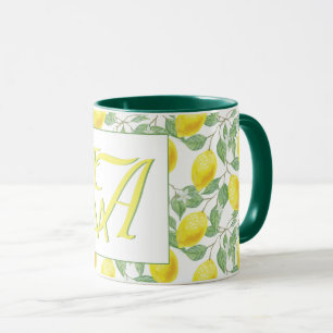 Caneca Árvore de Limão Fresca Presentes Decorativos Monog