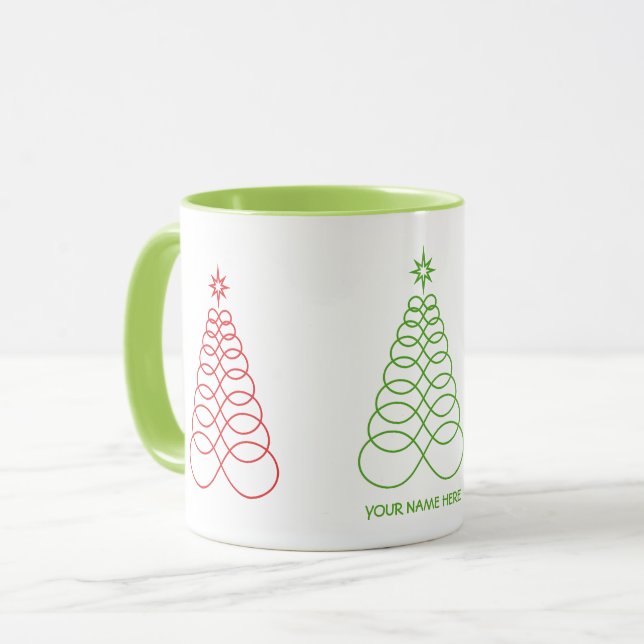 Caneca Árvore de Natal de Amor Infinito - Personalizada (Frente Esquerda)