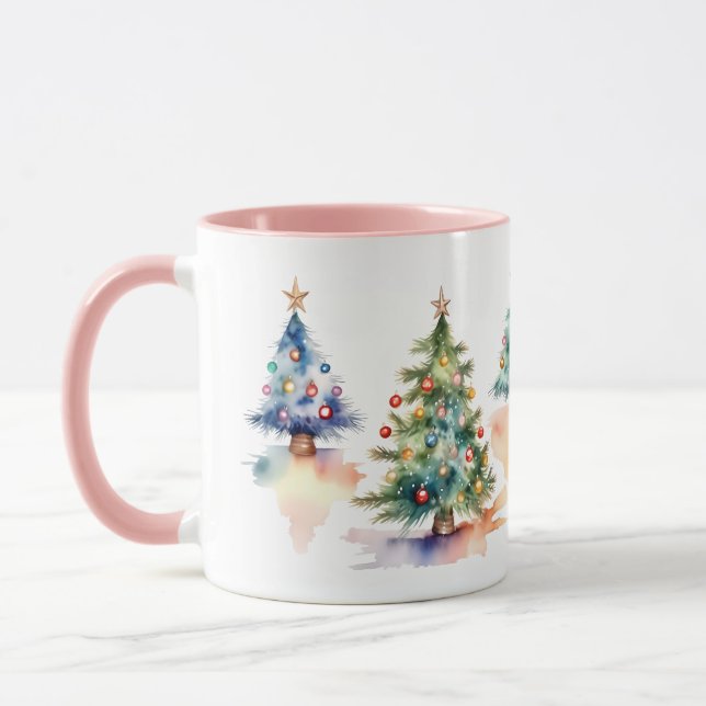Caneca Árvore de Natal de Aquarela (Esquerda)