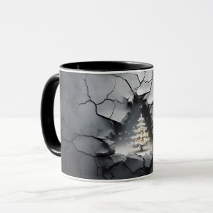 Caneca Árvore de Natal de Cinzas rachadas 3D