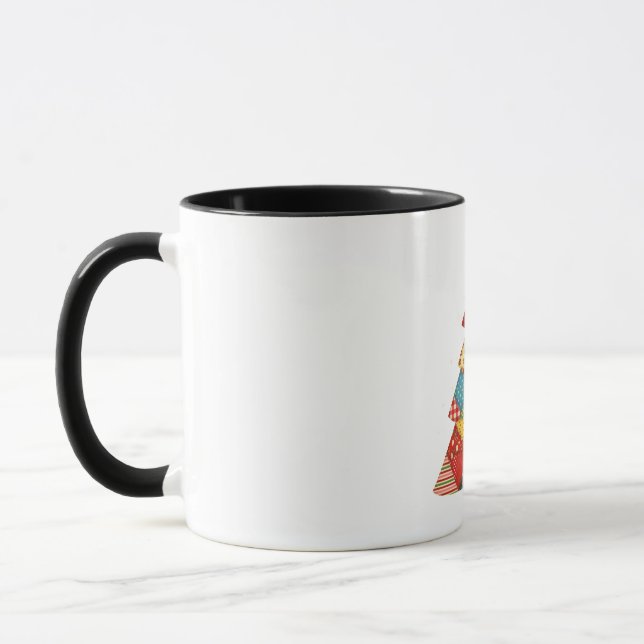 Caneca Árvore de Natal de Colcha Festiva Amantes de Colch (Esquerda)