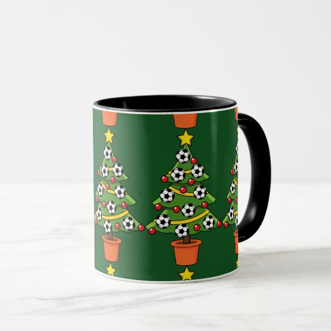 Caneca Árvore de Natal de Futebol (Frente Esquerda)
