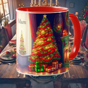Caneca Árvore de Natal do estilo Vintage tradicional