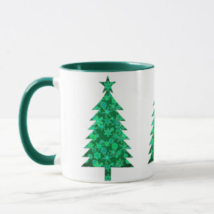 Caneca Árvore de Natal Evergreen com Flocos de Neve