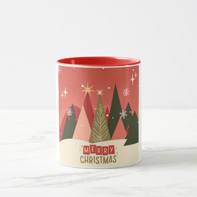 Caneca Árvore de Natal Merry Retro/Vintage (Centro)