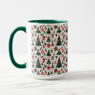 Caneca árvore de Natal, presentes, bengala doce