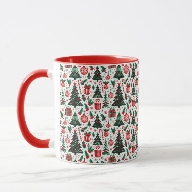 Caneca Árvore de Natal, presentes, cana doce (Esquerda)