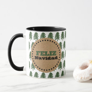 Caneca Árvore de Natal Simple Feliz Navidad