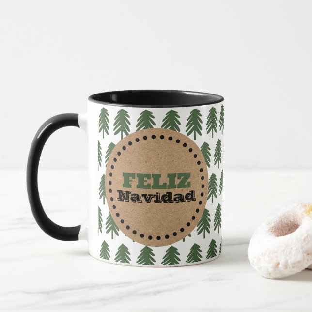 Caneca Árvore de Natal Simple Feliz Navidad (Com Donut)