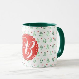 Caneca Árvore de Natal Vermelha e Verde
