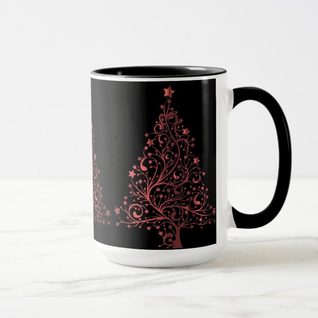 Caneca Árvore de Natal Vermelho Metálico Preto (Direita)