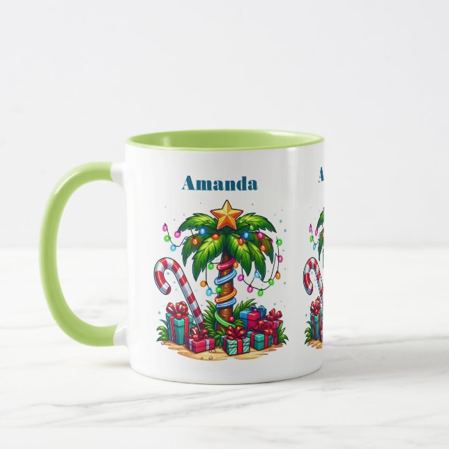 Caneca Árvore de Palma de Natal tropical (Esquerda)