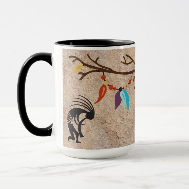 Caneca Árvore de penas do Dreamcatcher Kokopelli (Esquerda)
