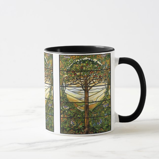 Caneca Árvore de vida/de janela vitral de Tiffany (Direita)