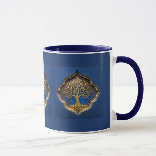 Caneca Árvore Dourada em Presente de Moldura Celestial (Direita)