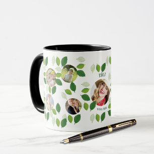 Caneca Árvore Genealógica do Ano de Nascimento COLAGEM de