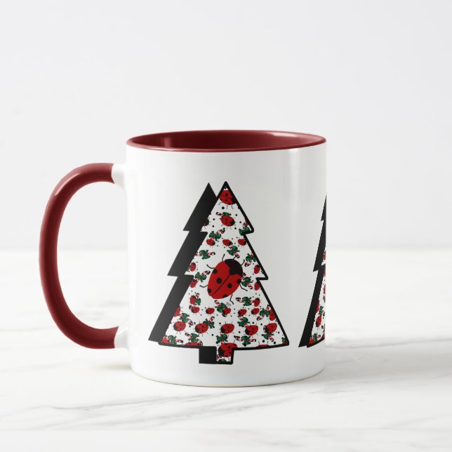 Caneca Árvore Ladybug de Natal (Esquerda)