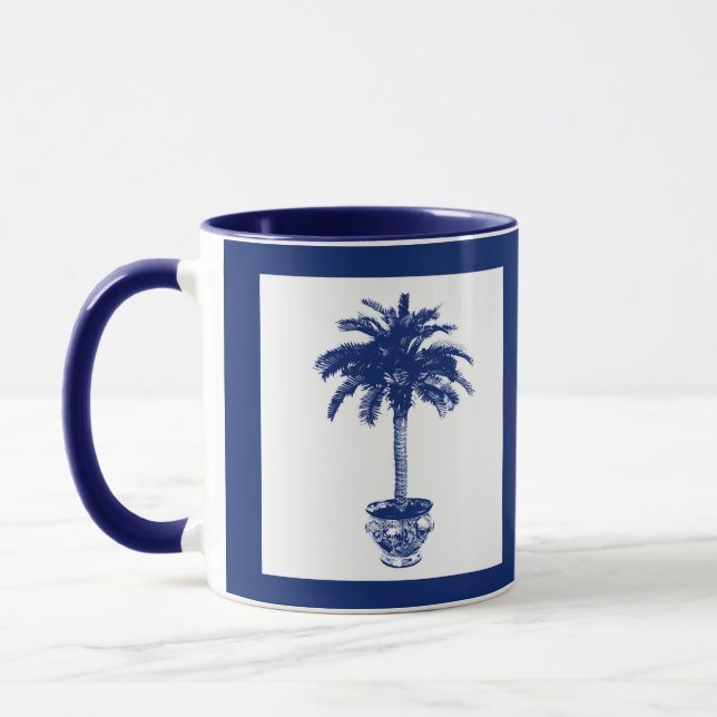 Caneca Árvore Palm Potente - marinho azul e branco (Esquerda)