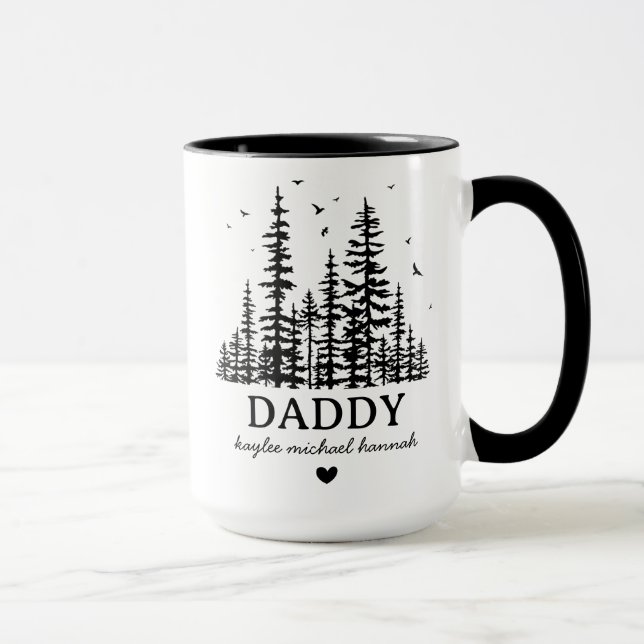 Caneca Árvore personalizada Presente para o Papai Nomes d (Direita)
