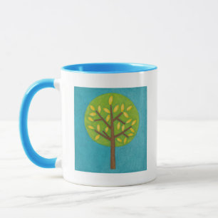 Caneca Árvore verde com folhas amarelas por Chariklia Za