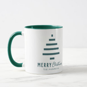 Caneca Árvore verde de palheiro de Natal minimalista mode