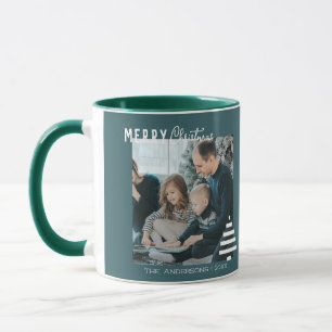 Caneca Árvore verde de palheiro de Natal minimalista mode