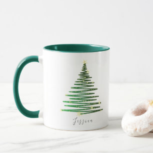 Caneca Árvore Verde Invernal Personalizada no Natal