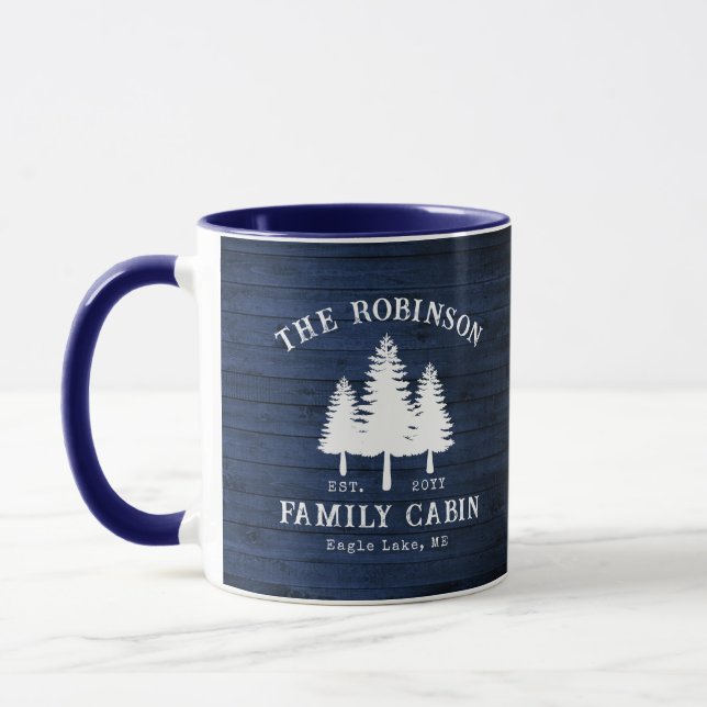 Caneca Árvores de cabine da família rustic country Impres (Esquerda)