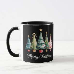 Caneca Árvores de Natal Alegres Arco Papai Noel Família E