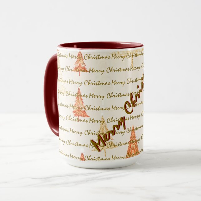 Caneca Árvores de Natal de Luxo Festivas (Frente Esquerda)