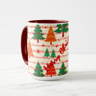 Caneca Árvores de Natal de Luxo Festivas