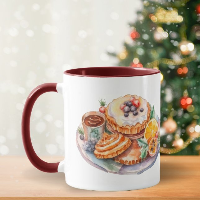 Caneca Árvores de Natal em Aquarela (Criador carregado)